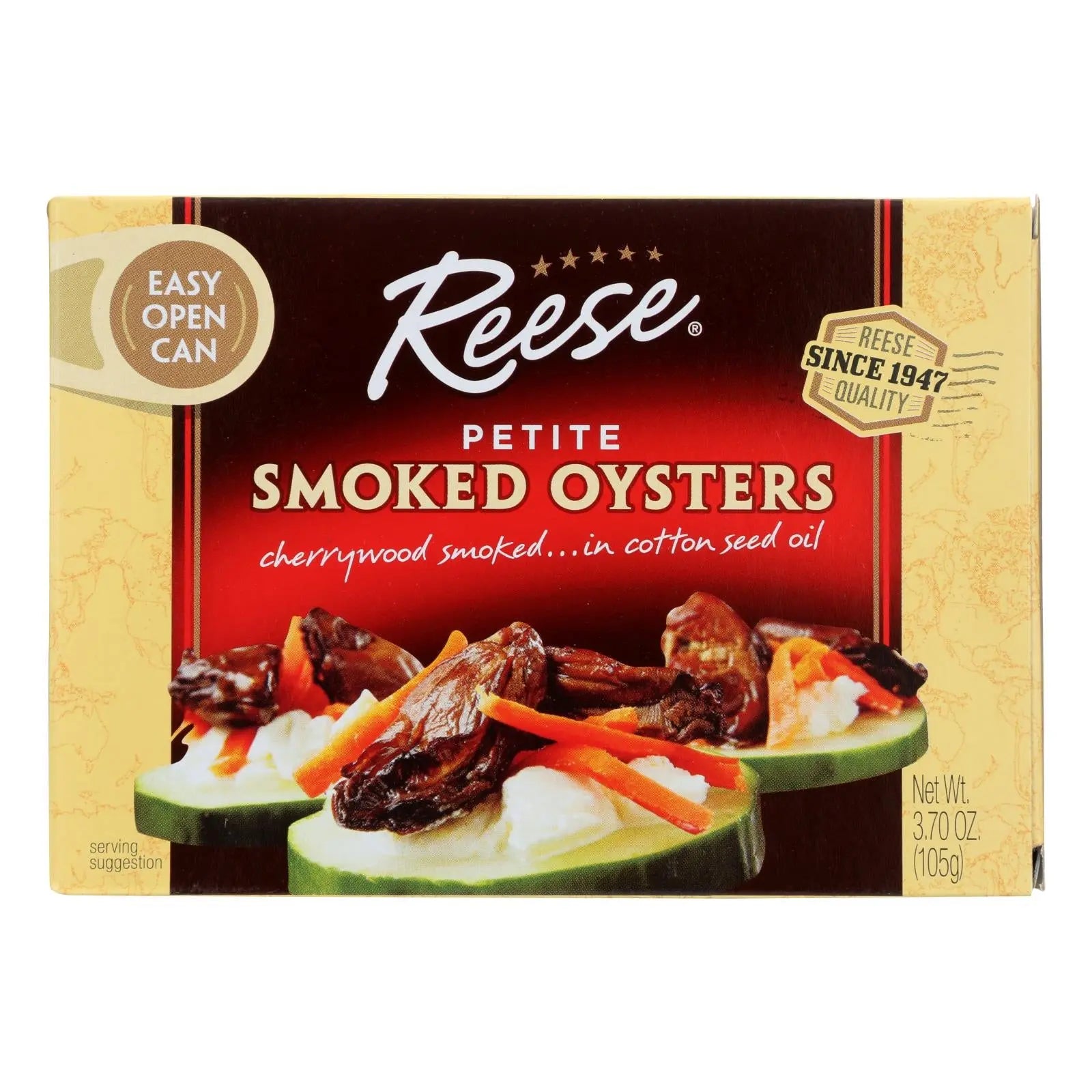 Reese Oysters - Smoked - Petite - Case Of 10 - 3.7 Oz Reese
