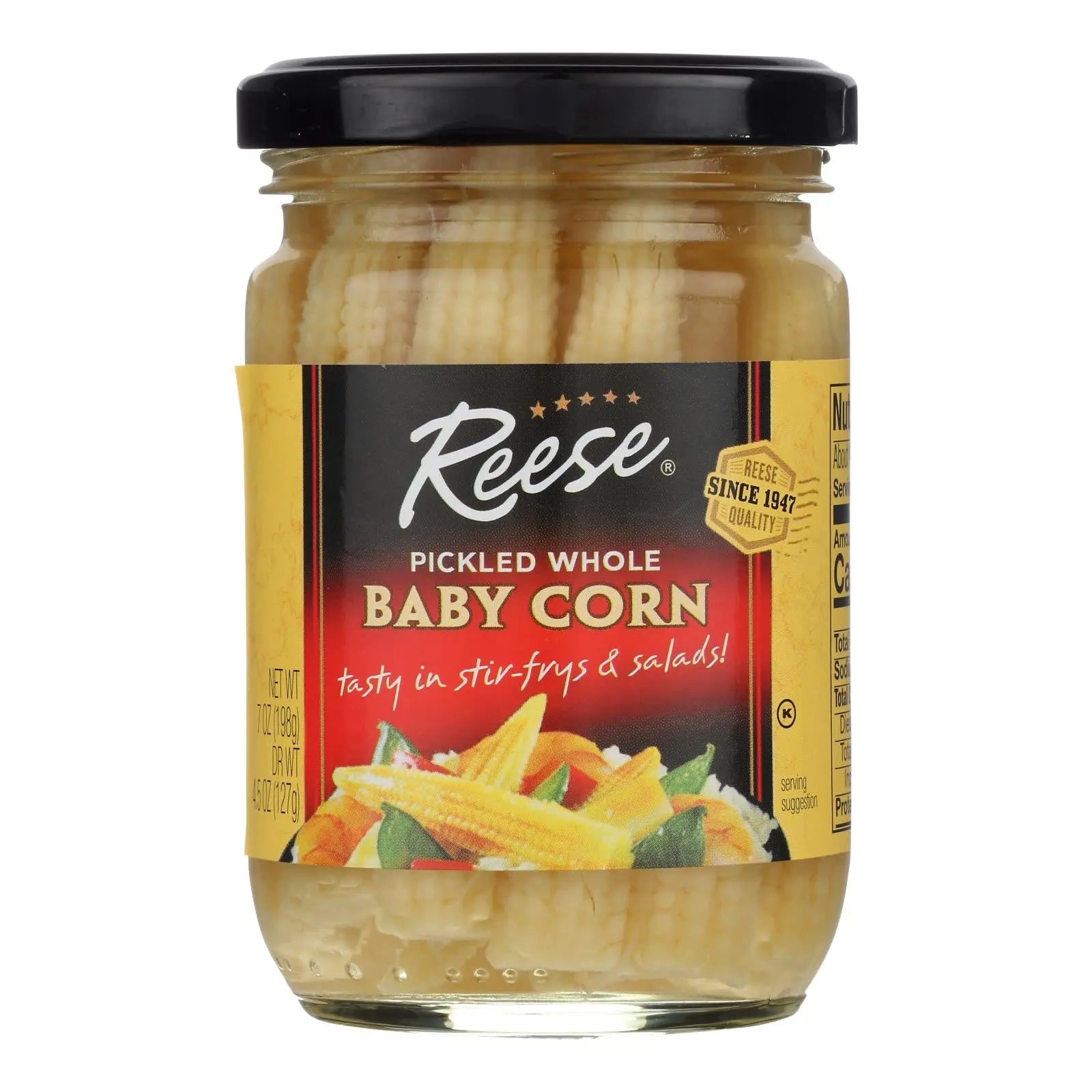 Reese Pickled Whole Baby Corn  - Case Of 12 - 7 Oz Reese