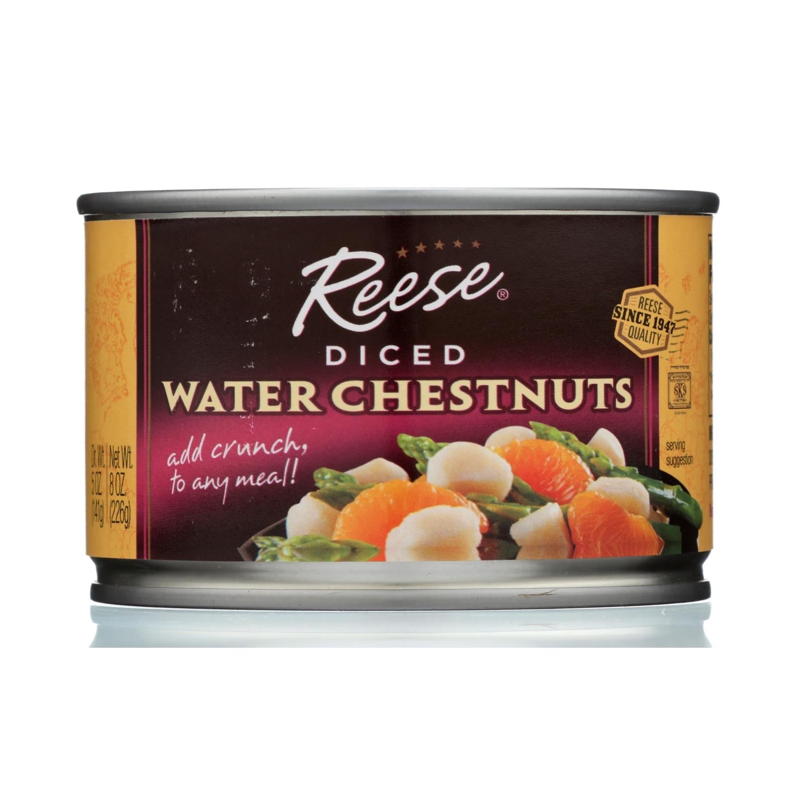 Reese Water Chestnuts - Diced - Case Of 24 - 8 Oz Reese