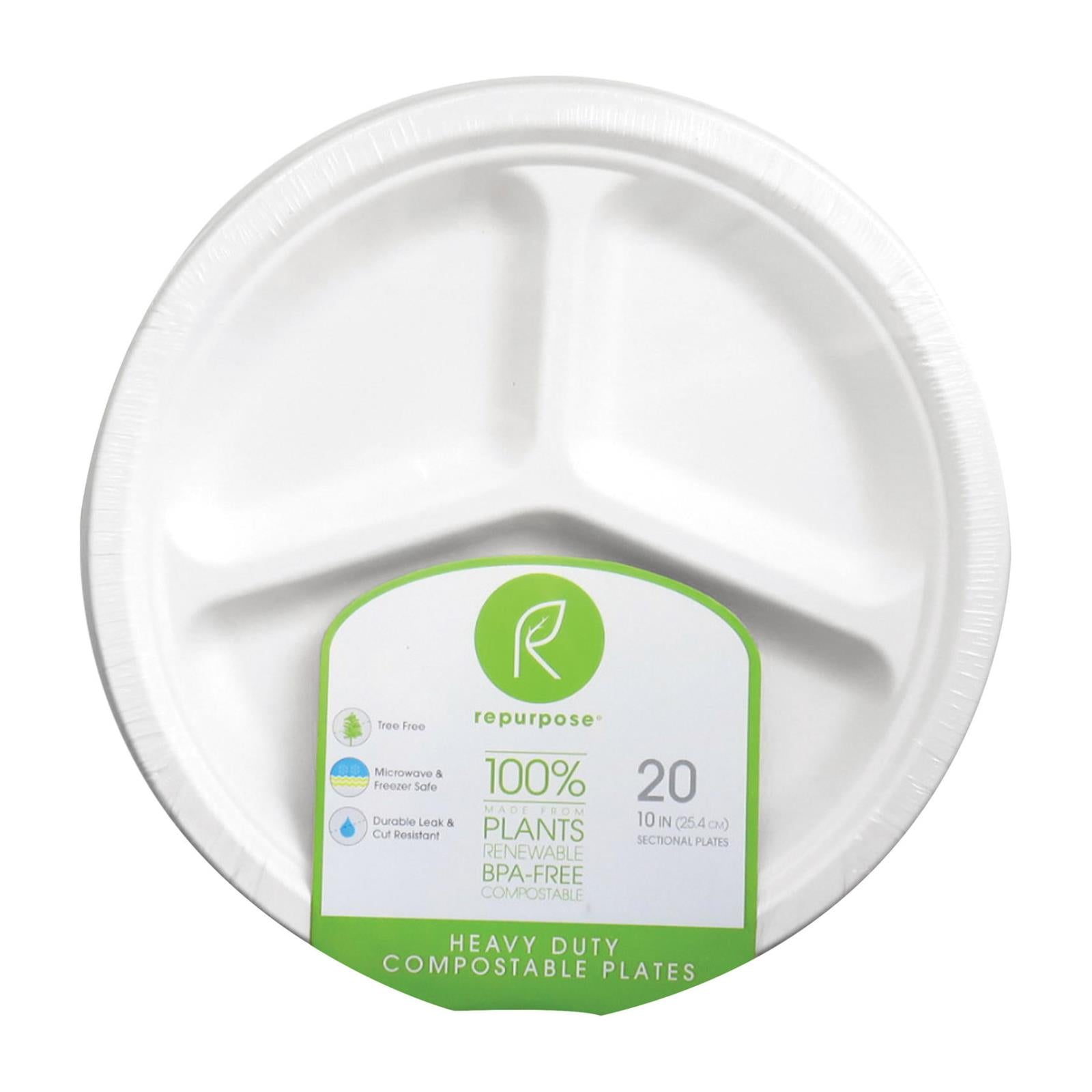 Repurpose Sectional Plates - Case Of 12 - 20 Count Repurpose