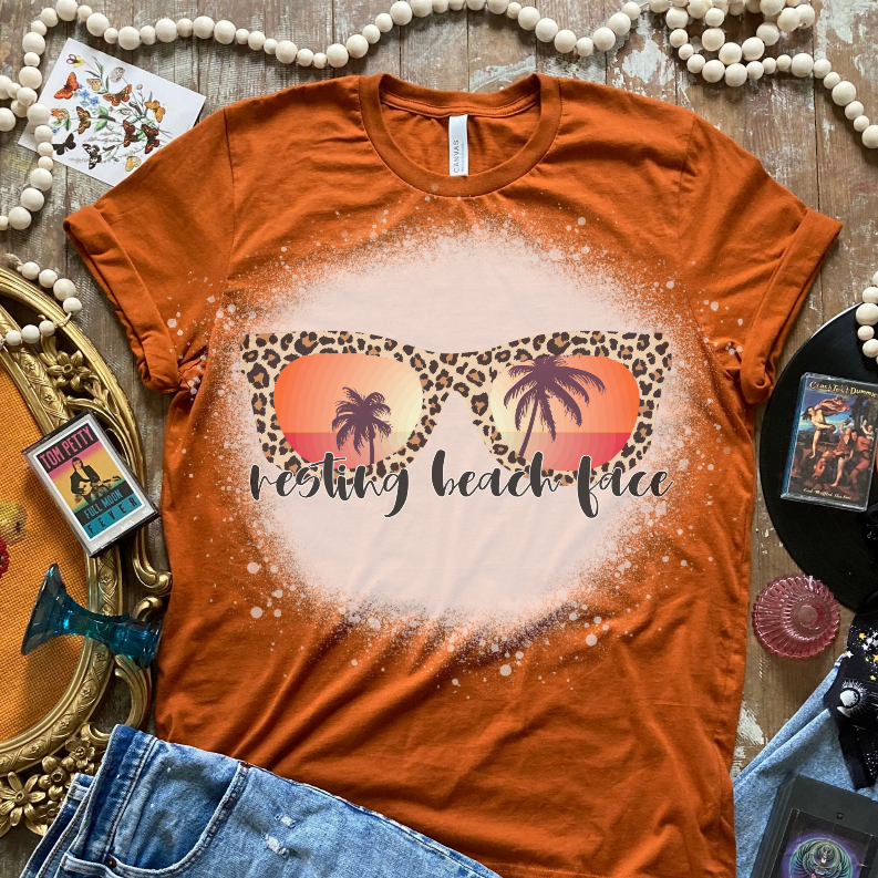 Resting Beach Face Bleached Shirt CK's Boutique