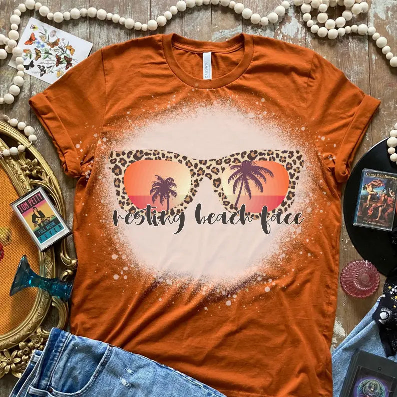 Resting Beach Face Bleached Shirt CK's Boutique