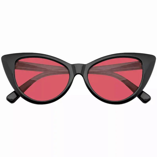 Retro 1990's Color Tone Fashion Mod Black Super Cat Eye Sunglasses Sunglass Memphis