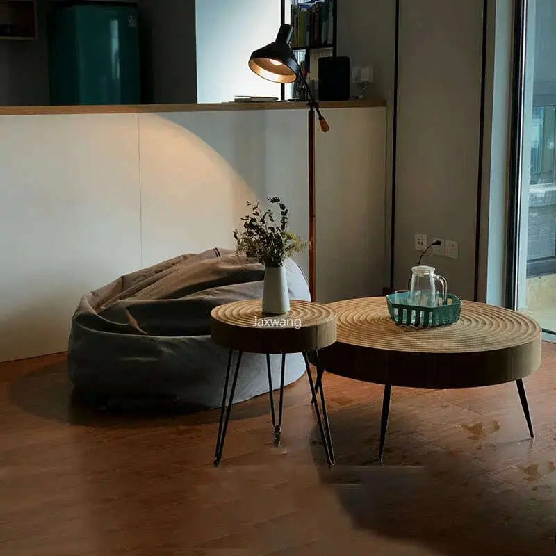 Retro-Coffee-Table-Distressed-Round-Table-Small-Apartment-Living-Room-Coffe-Table-GreatEagleInc-334169538