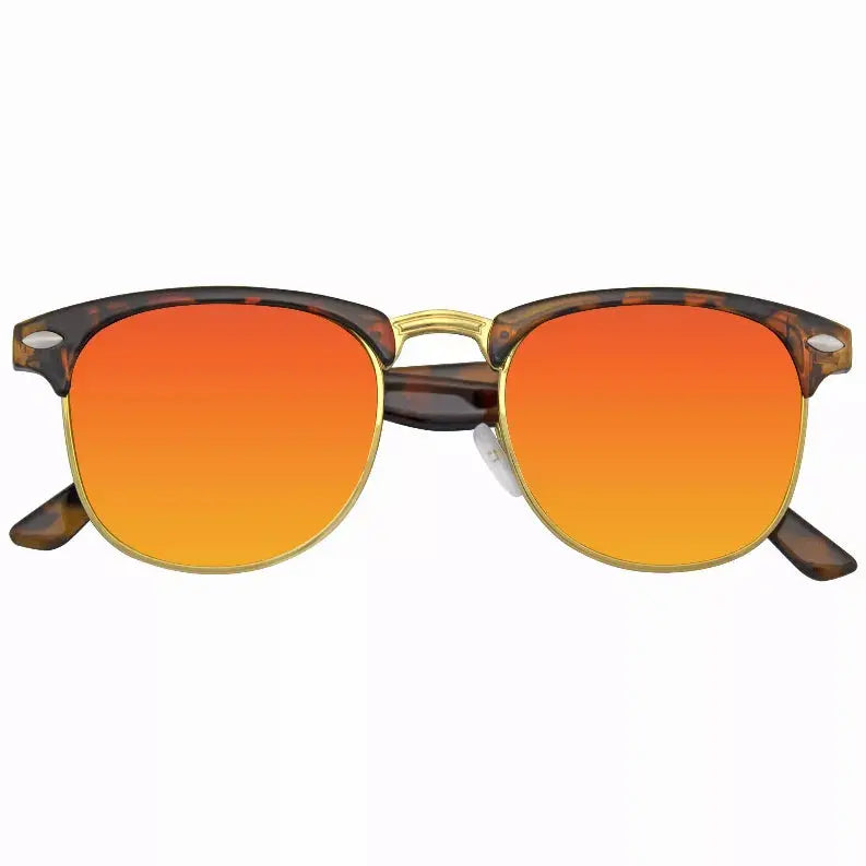 Retro Fashion Half Frame Flash Mirror Semi Rimless Horned Rim Sunglasses Sunglass Memphis