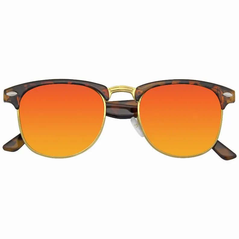 Retro Fashion Half Frame Flash Mirror Semi Rimless Horned Rim Sunglasses Sunglass Memphis