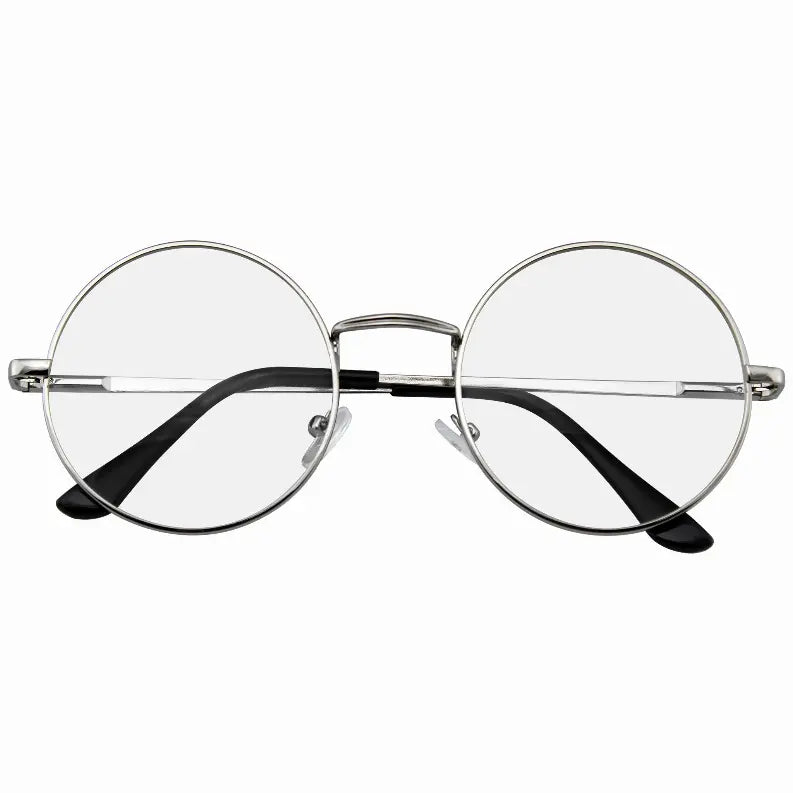 Retro Vintage Classic Metal Clear Lens Round Hippie Glasses with  Case Sunglass Memphis