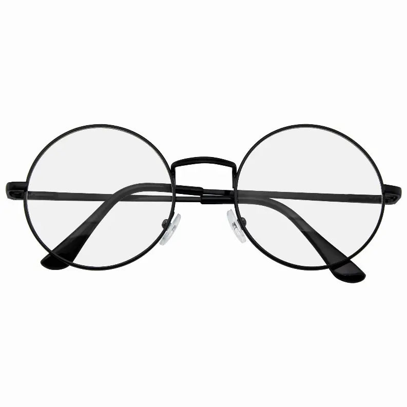 Retro Vintage Classic Metal Clear Lens Round Hippie Glasses with  Case Sunglass Memphis