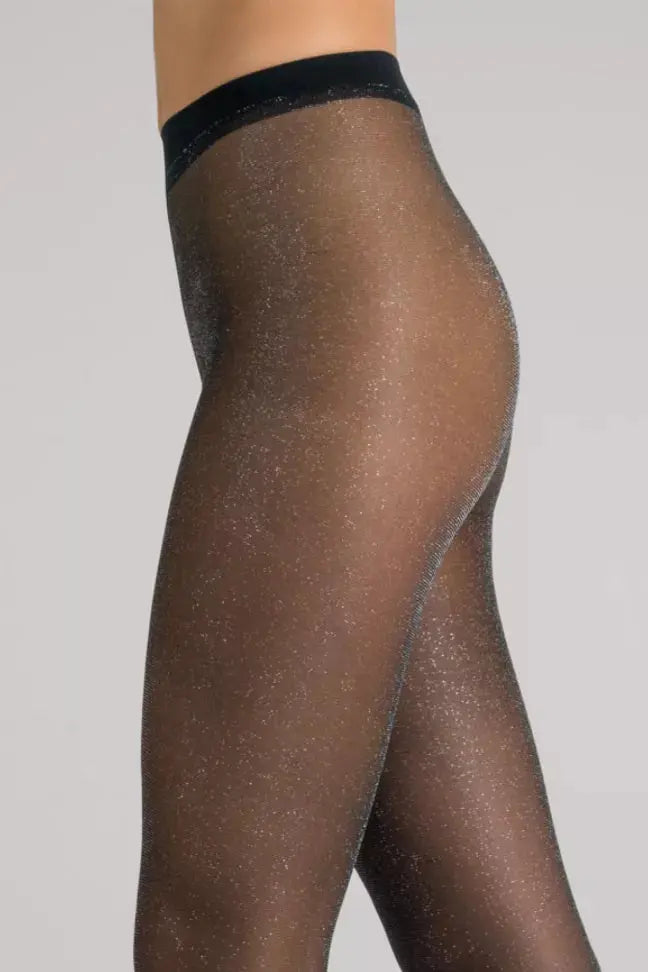 Revolutionary Ultra Soft & Super Shiny Tights With Lurex That Provides A Shimmery & Glittery Glow On The Legs. LECHERY