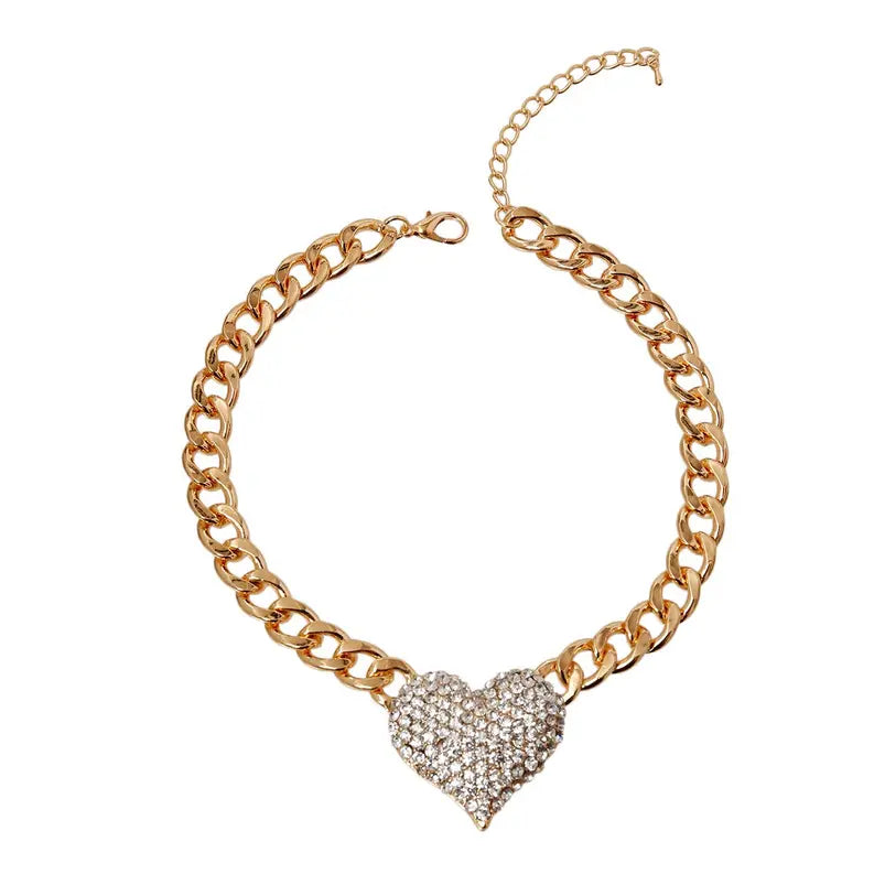 Rhinestone Heart Necklace Bark Fifth Avenue