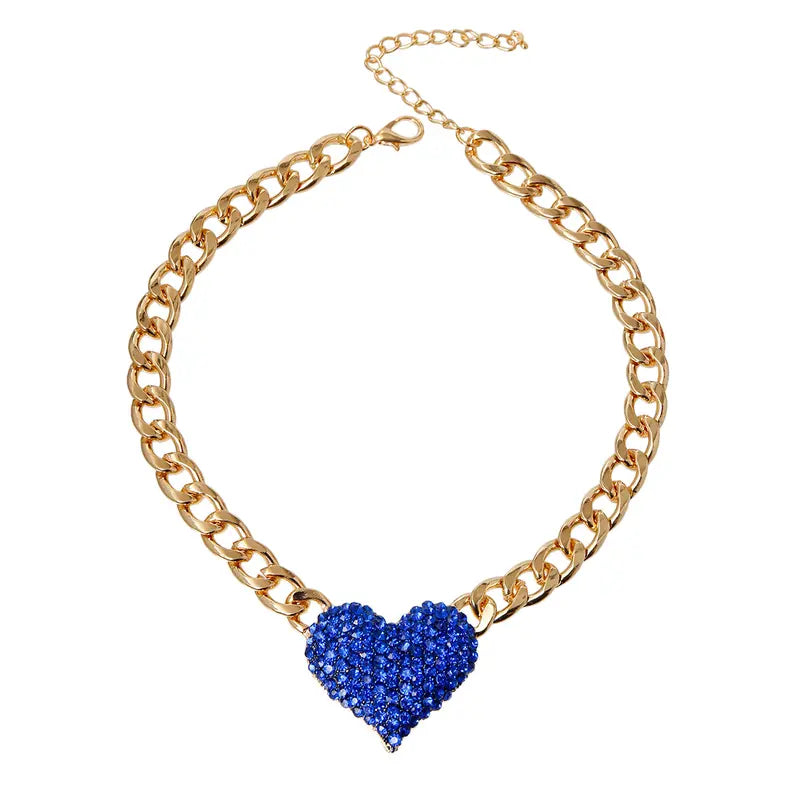 Rhinestone Heart Necklace Bark Fifth Avenue