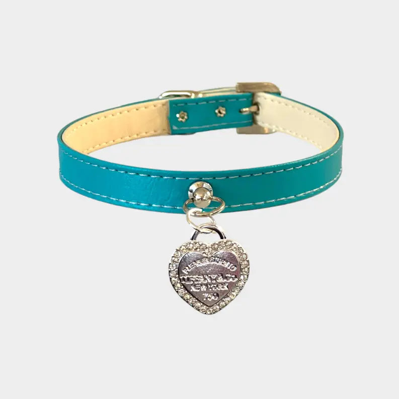 Rhinestone Heart Sniffany Dog Collar Bark Fifth Avenue