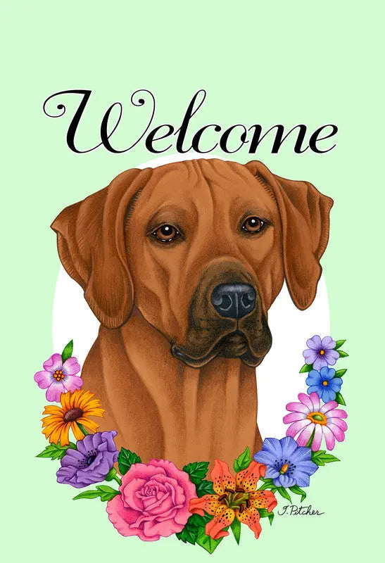 Rhodesian Ridgeback- Best of Breed Welcome Flowers Garden Flag Best of Breed