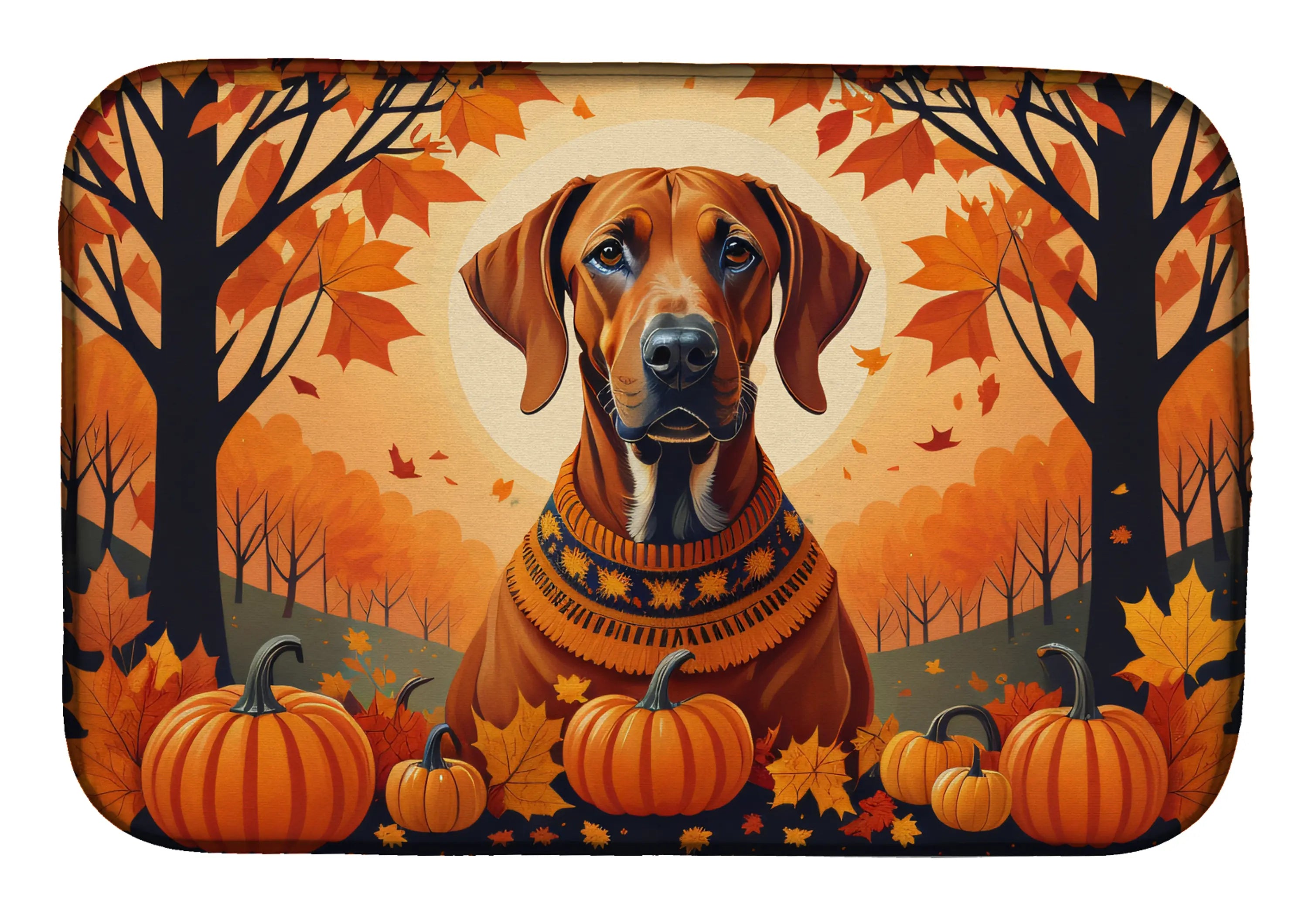 Rhodesian Ridgeback Fall Dish Drying Mat Caroline's Treasures