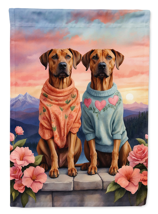 Rhodesian Ridgeback Two Hearts Garden Flag Caroline's Treasures