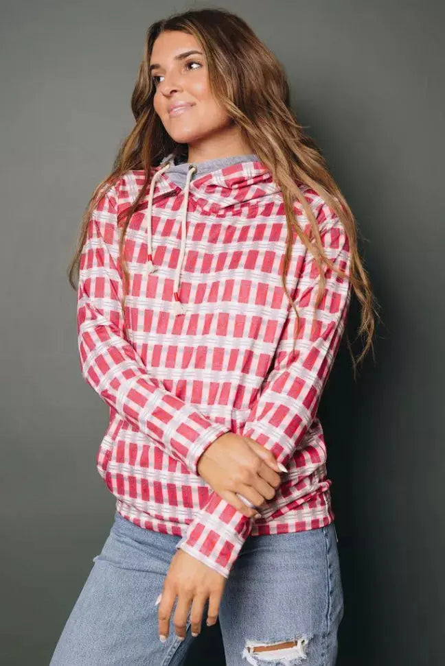 Ricki Plaid Drawstring Hoodie Stay Warm in Style
