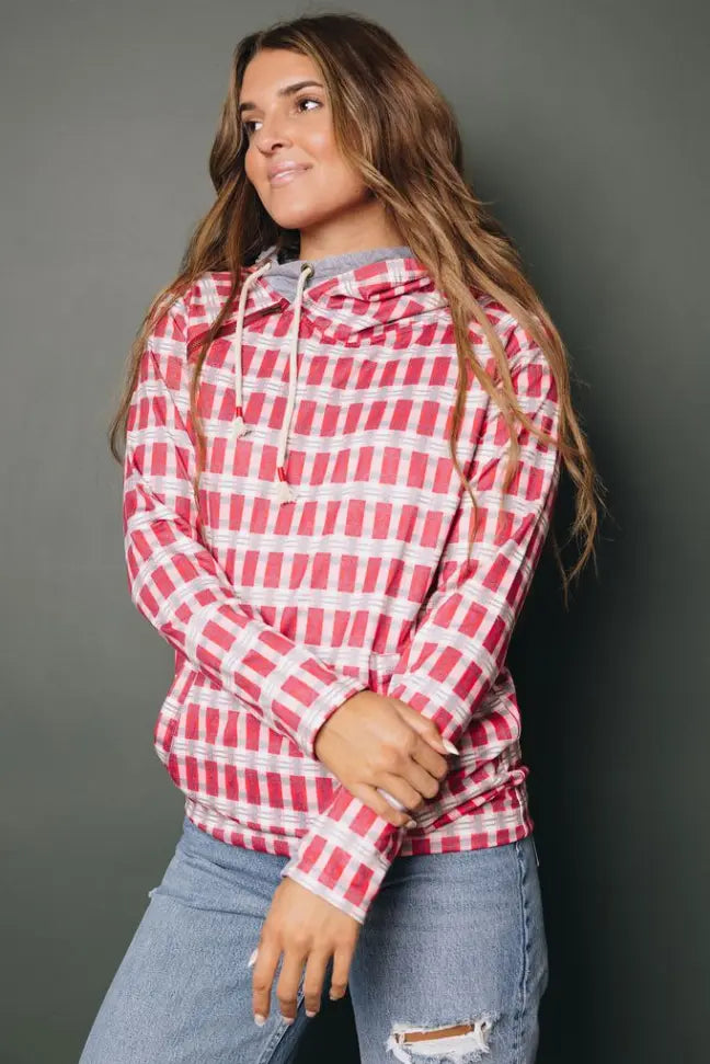 Ricki Plaid Drawstring Hoodie Stay Warm in Style