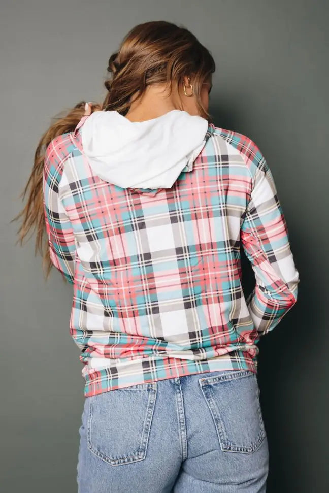 Ricki Plaid Drawstring Hoodie Stay Warm in Style