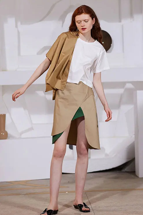Rimless | High Front Open Slit Skirt Fangyan