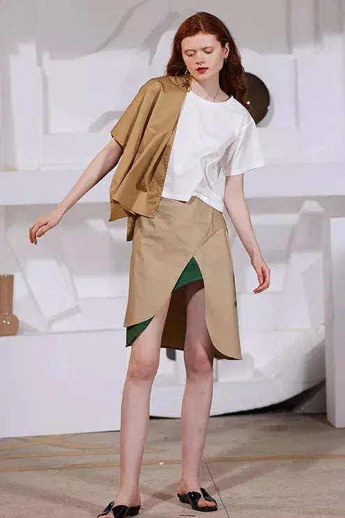 Rimless | High Front Open Slit Skirt Fangyan