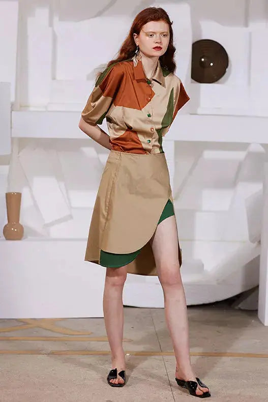 Rimless | High Front Open Slit Skirt Fangyan