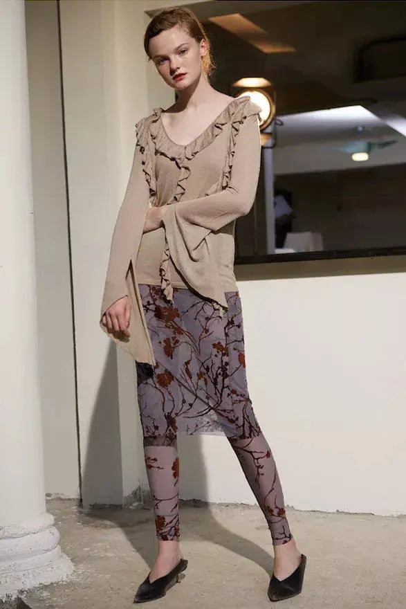 Rimless | Sheer-chiffon Leggings Fangyan