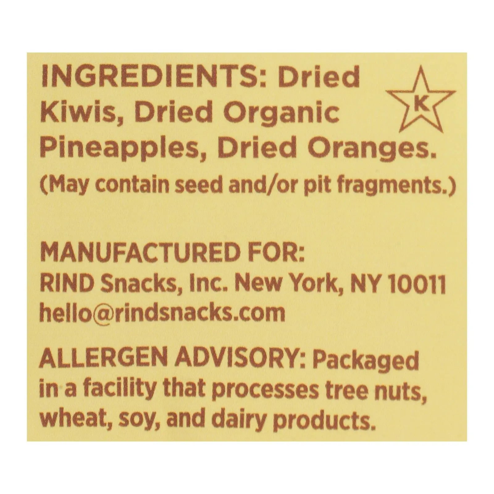 Rind Snacks - Dried Fruit Blend Tropical - Case Of 12 - 3 Oz Rind Snacks