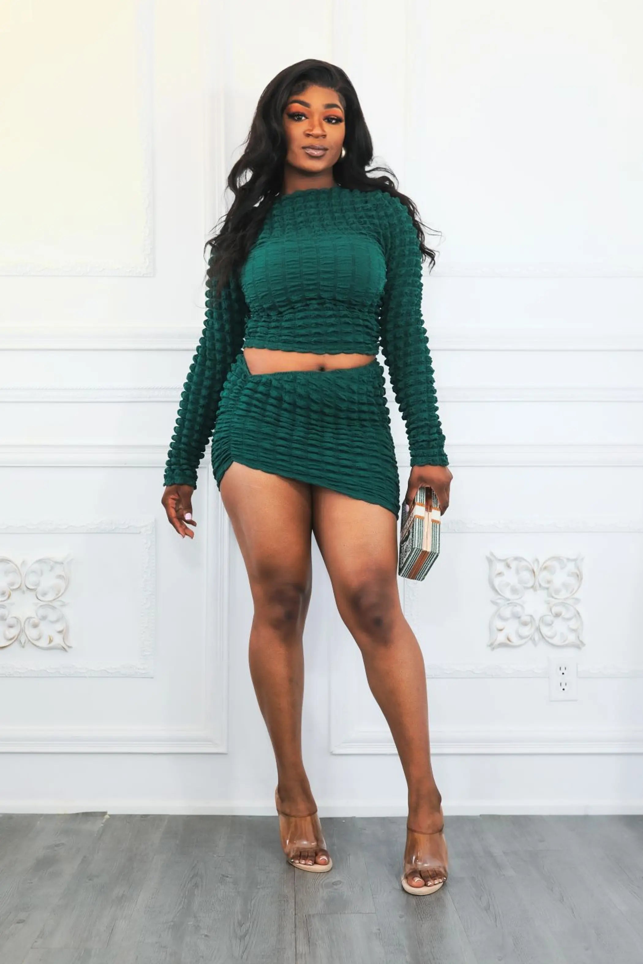 Ring The Alarm Cropped Top Shout Skirt Set SurelyMine