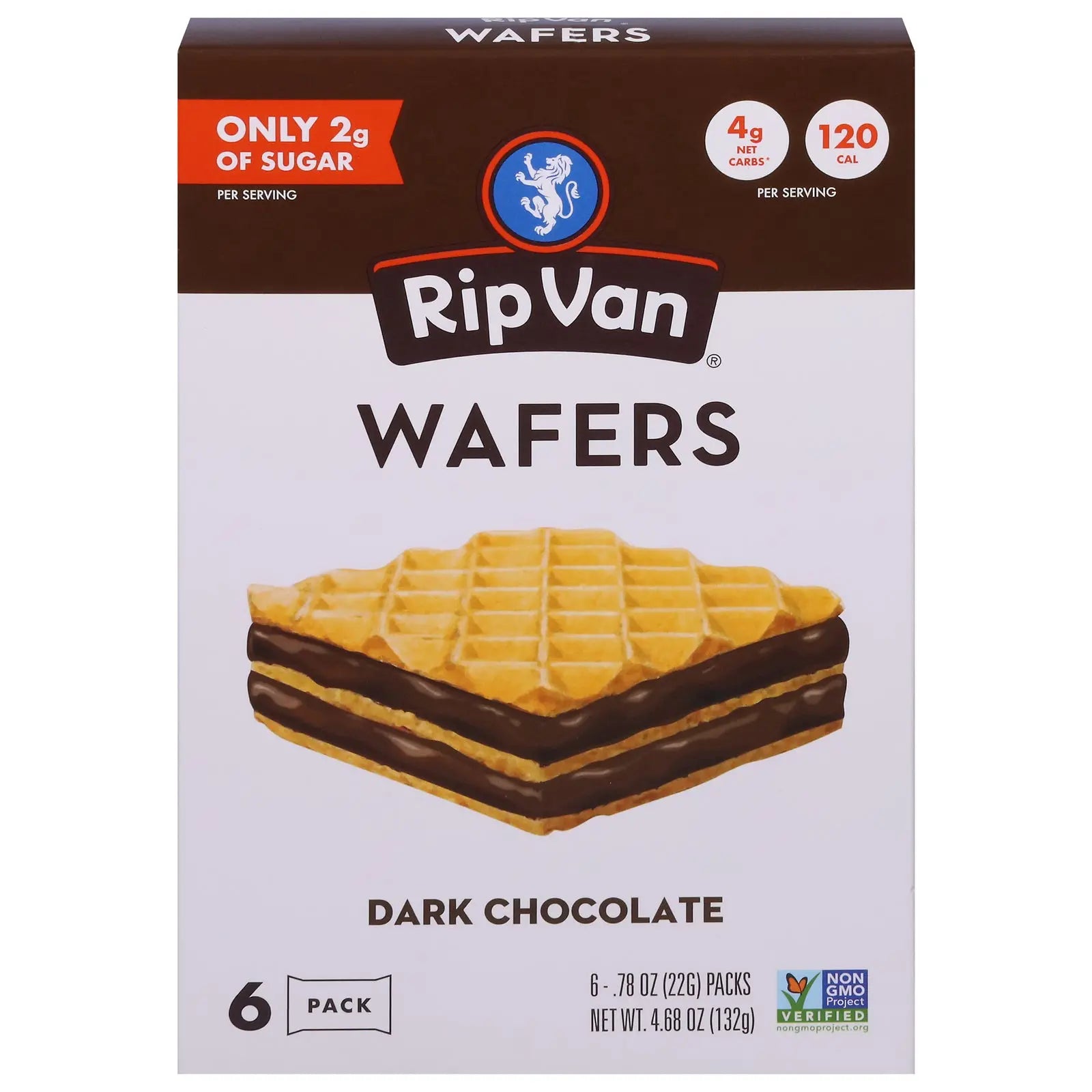 Rip Van Wafels - Wafers Dark Chocolate - Cs Of 6-4.68 Oz Rip Van Wafels