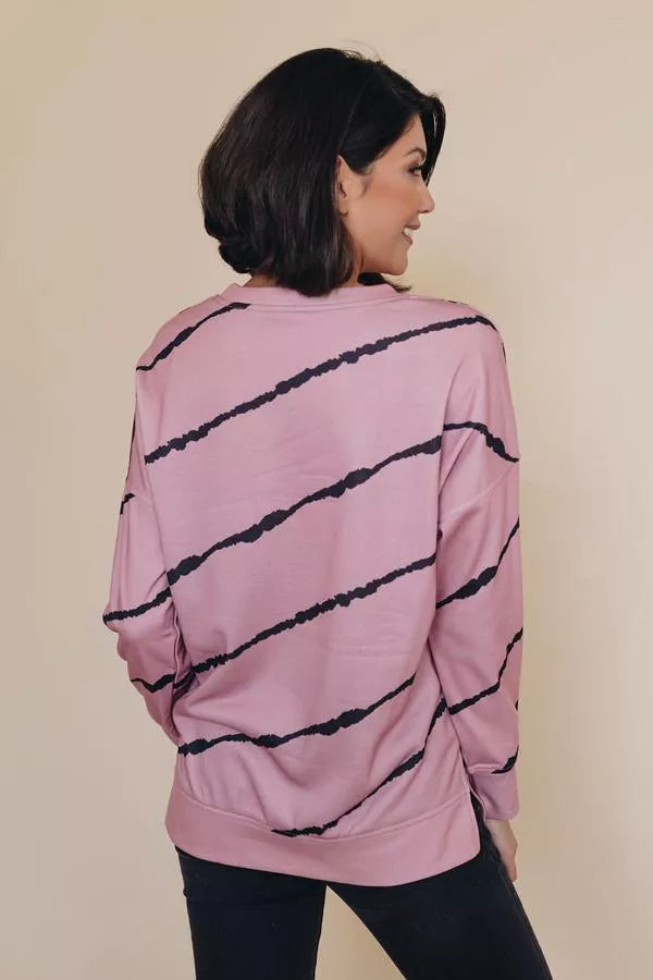 Rise Tie Dye Striped Pullover Stay Warm in Style