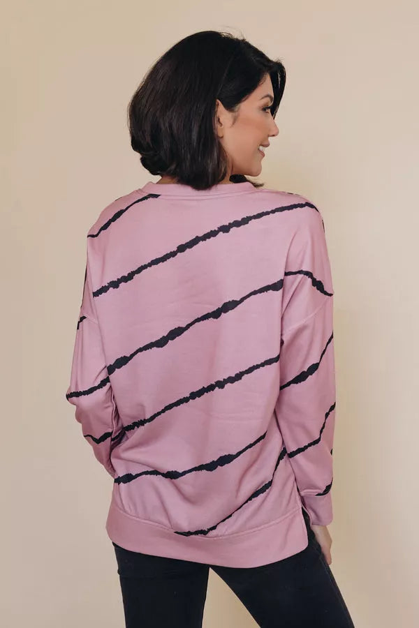 Rise Tie Dye Striped Pullover Stay Warm in Style