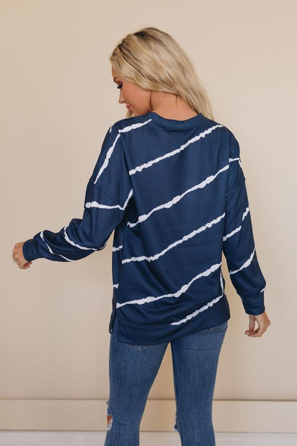 Rise Tie Dye Striped Pullover Stay Warm in Style