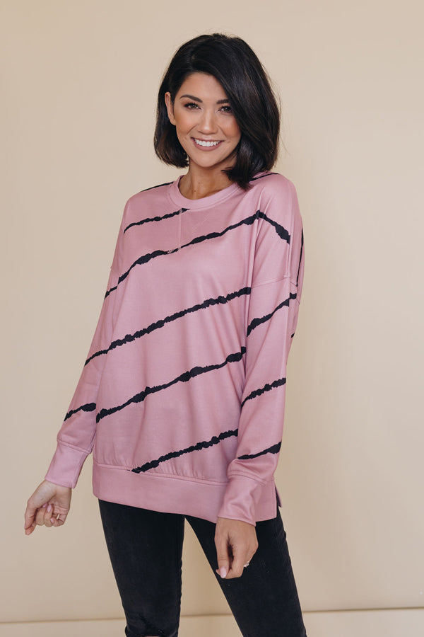 Rise Tie Dye Striped Pullover Stay Warm in Style