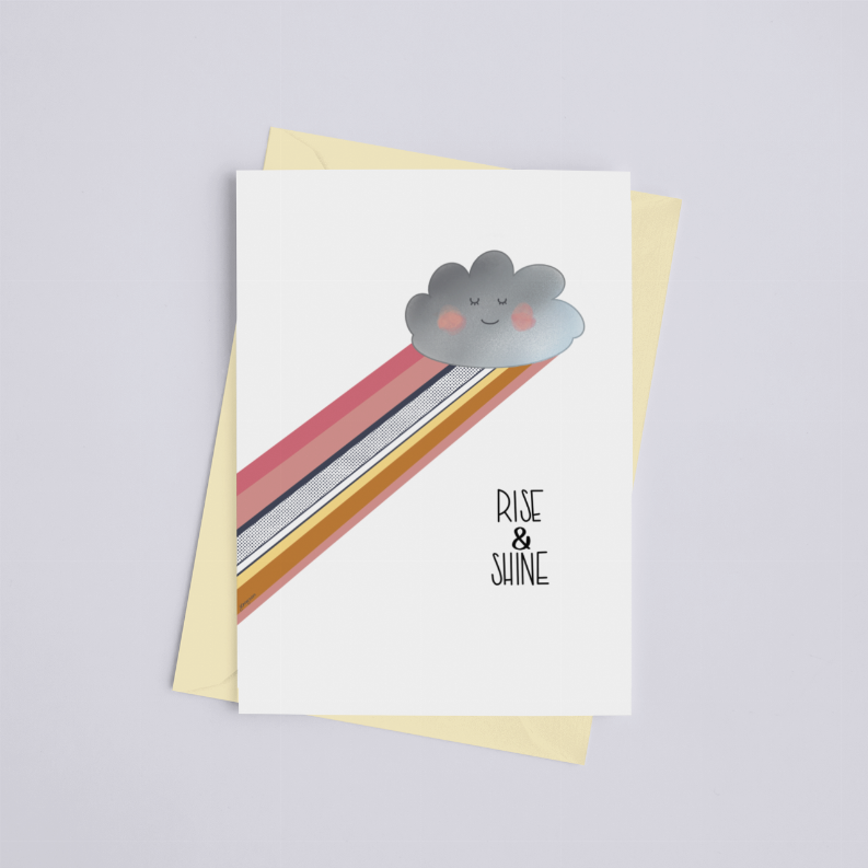 Rise & Shine - Greeting Card Black Cat Bazaar
