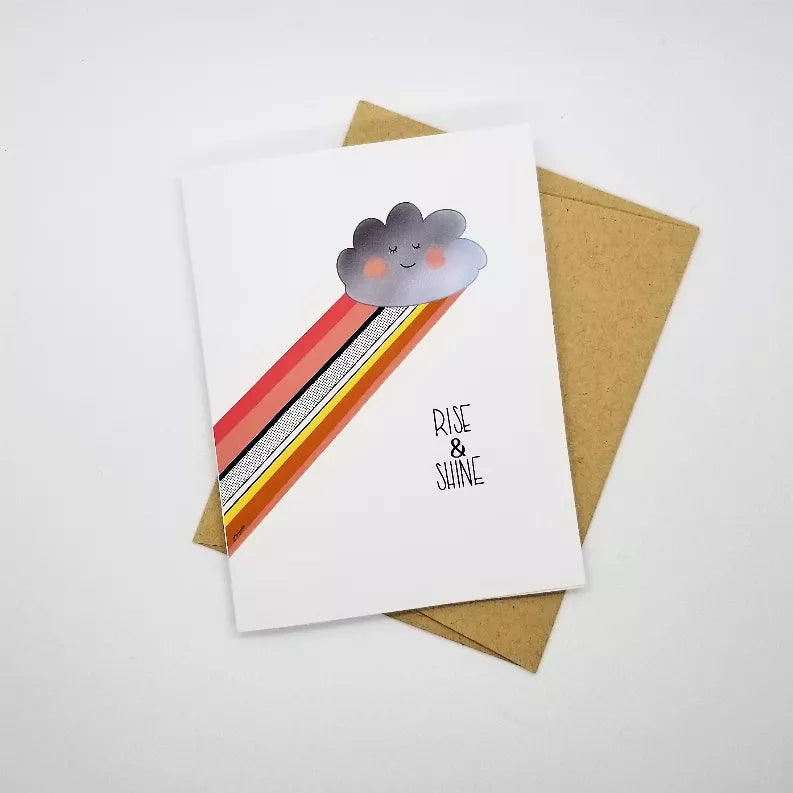 Rise & Shine - Greeting Card Black Cat Bazaar