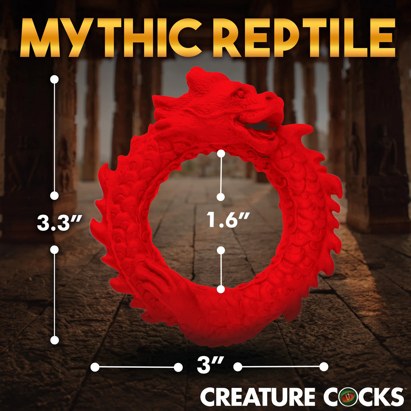 Rise of the Dragon Silicone Cock Ring - Red - GreatEagleInc