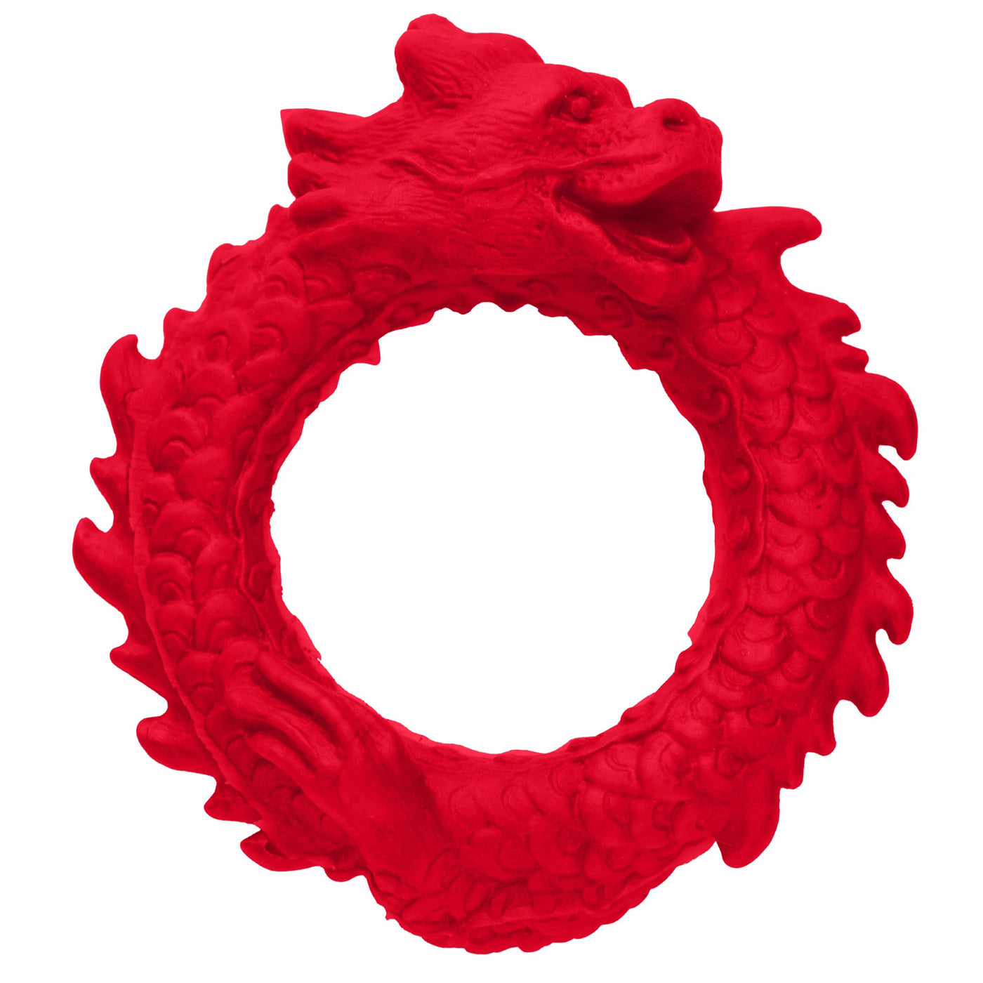 Rise of the Dragon Silicone Cock Ring - Red - GreatEagleInc
