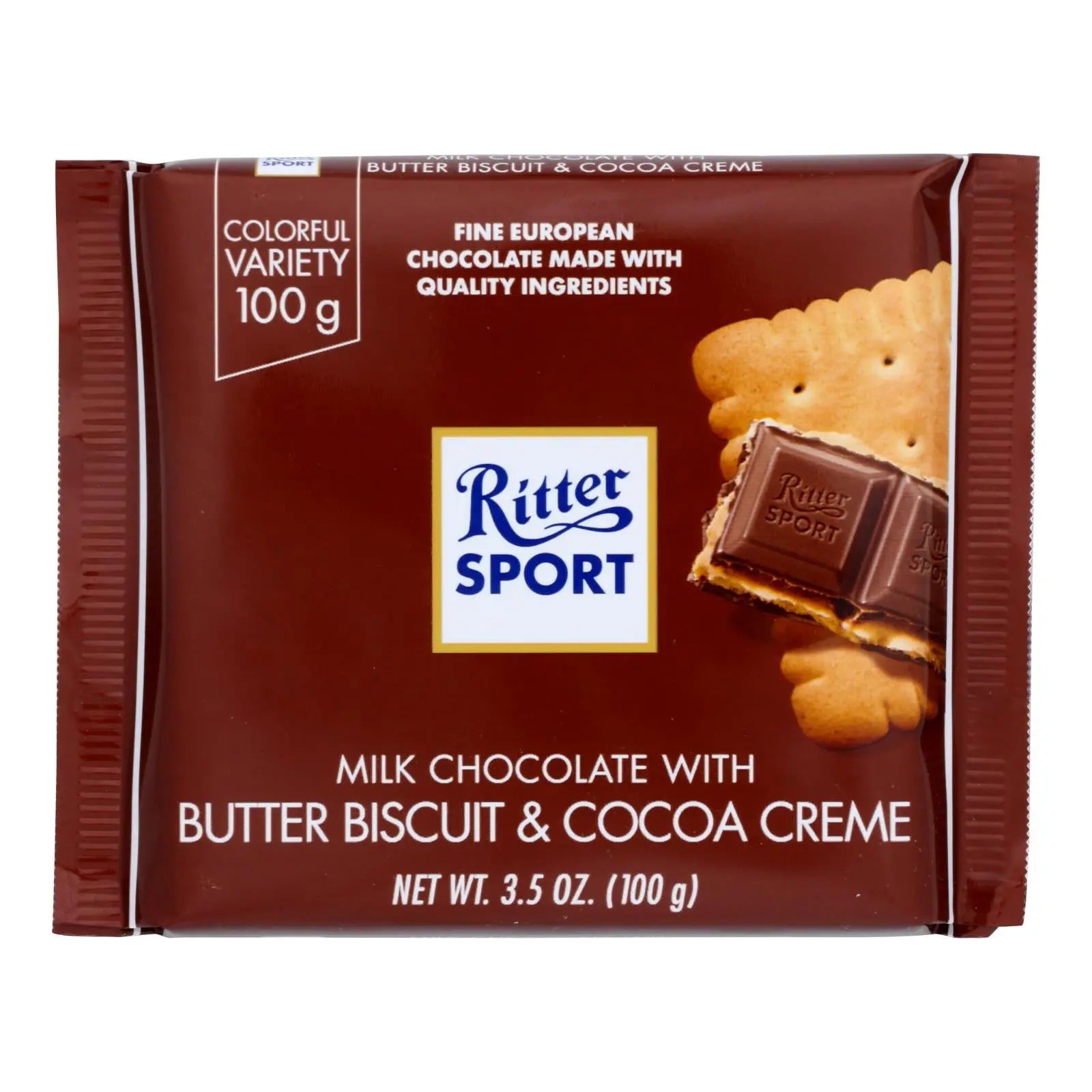 Ritter Sport Chocolate Bar - Milk Chocolate - Butter Biscuit - 3.5 Oz Bars - Case Of 11 Ritter Sport
