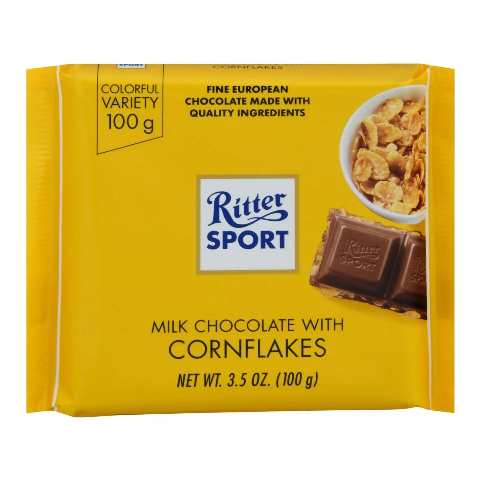 Ritter Sport Chocolate Bar - Milk Chocolate - Corn Flakes - 3.5 Oz Bars - Case Of 10 Ritter Sport