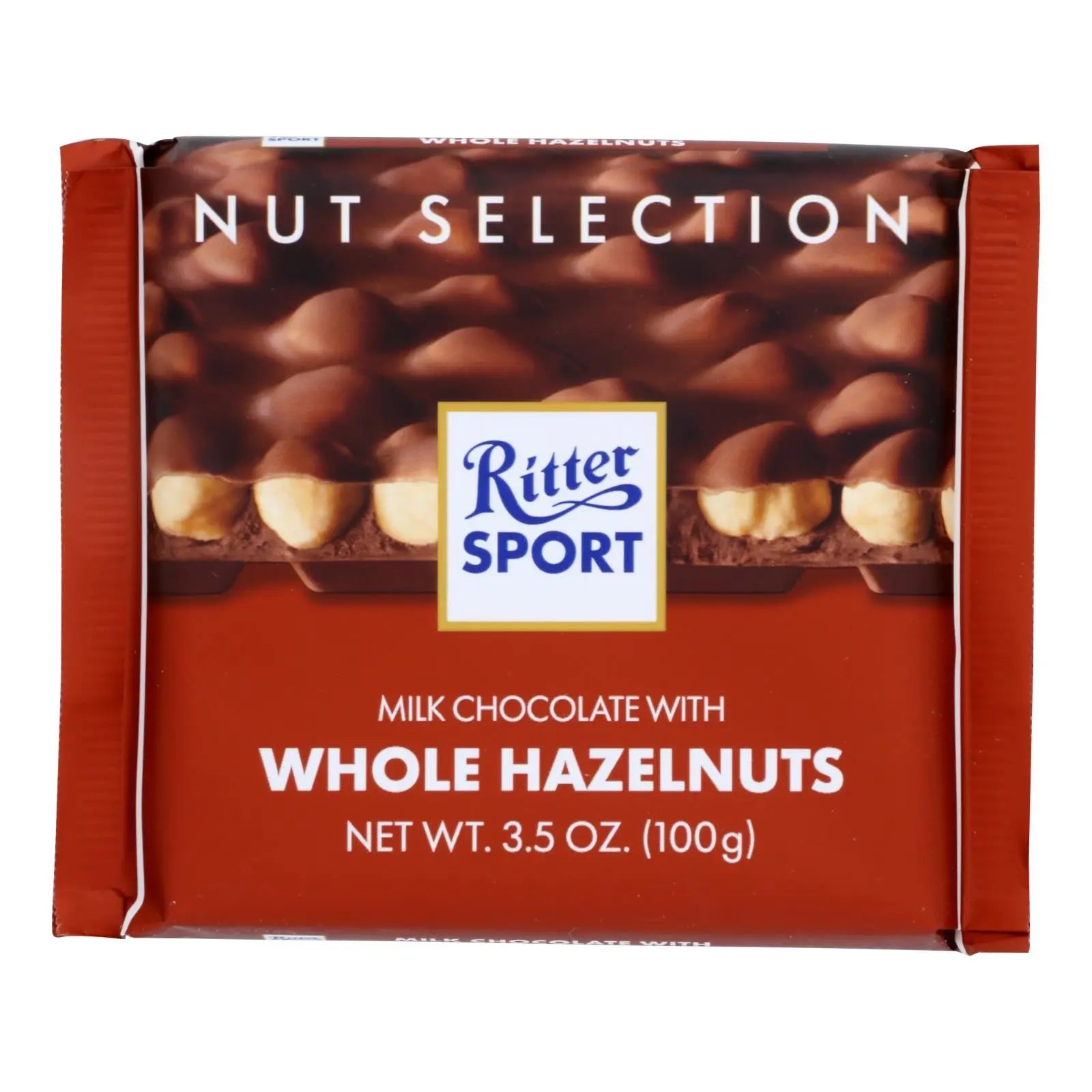 Ritter Sport Chocolate Bar - Milk Chocolate - Whole Hazelnuts - 3.5 Oz Bars - Case Of 10 Ritter Sport