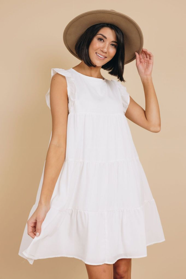 Rocky Ruffle Mini Dress Stay Warm in Style
