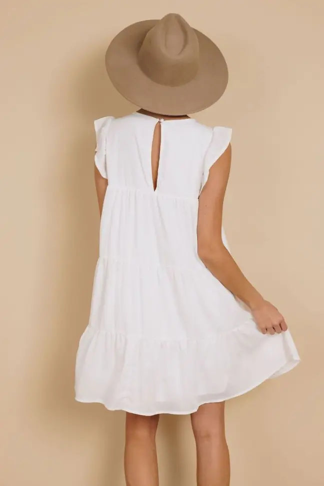 Rocky Ruffle Mini Dress Stay Warm in Style