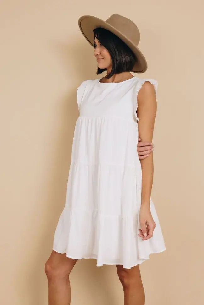 Rocky Ruffle Mini Dress Stay Warm in Style