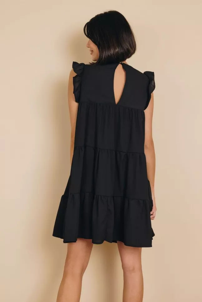 Rocky Ruffle Mini Dress Stay Warm in Style