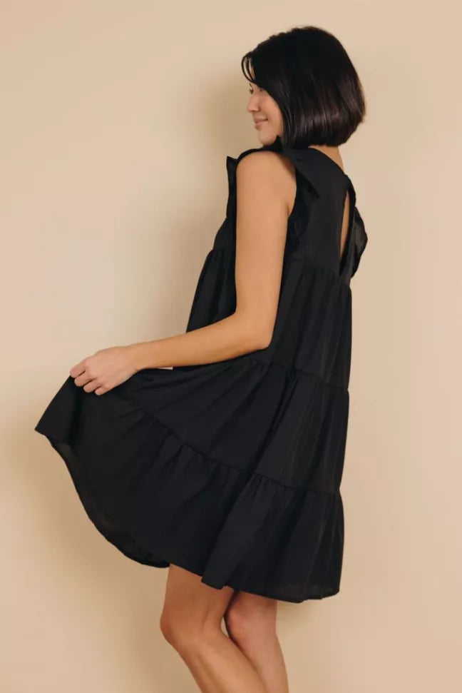 Rocky Ruffle Mini Dress Stay Warm in Style