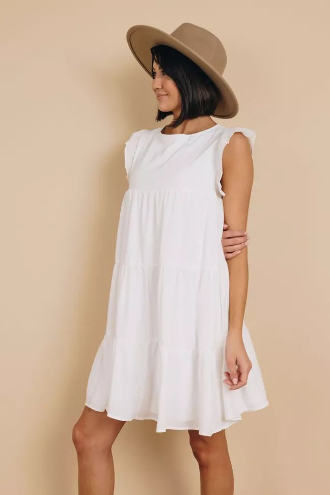 Rocky Ruffle Mini Dress Stay Warm in Style