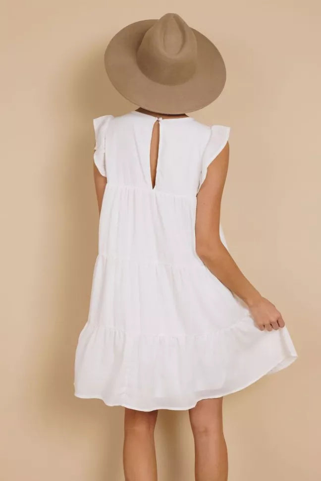 Rocky Ruffle Mini Dress Stay Warm in Style