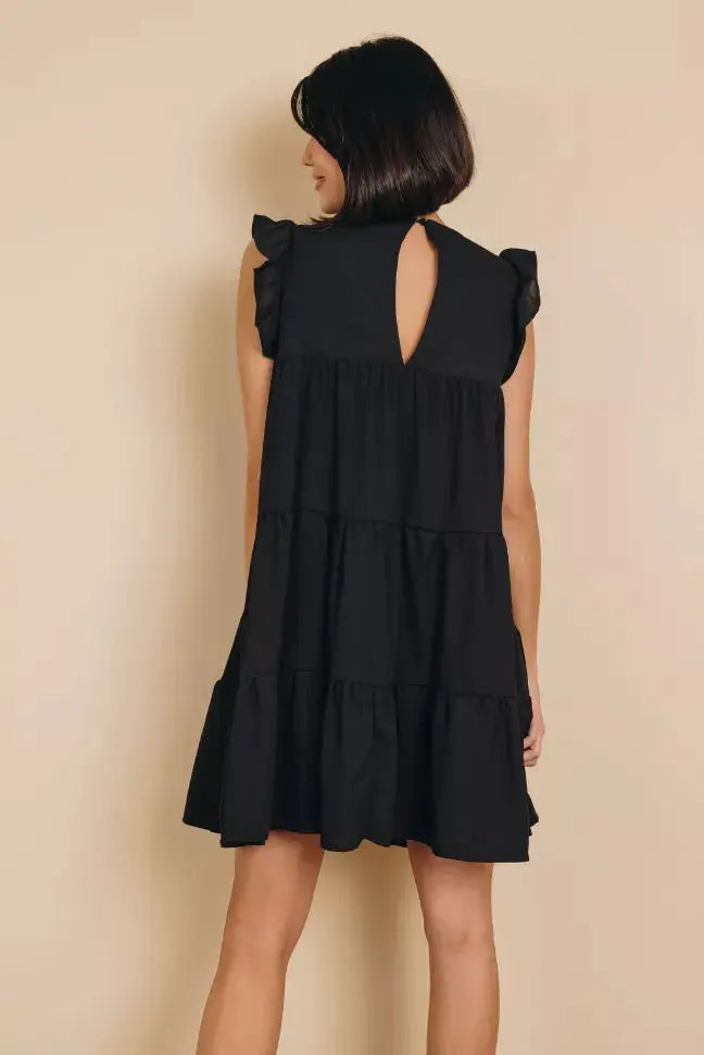 Rocky Ruffle Mini Dress Stay Warm in Style