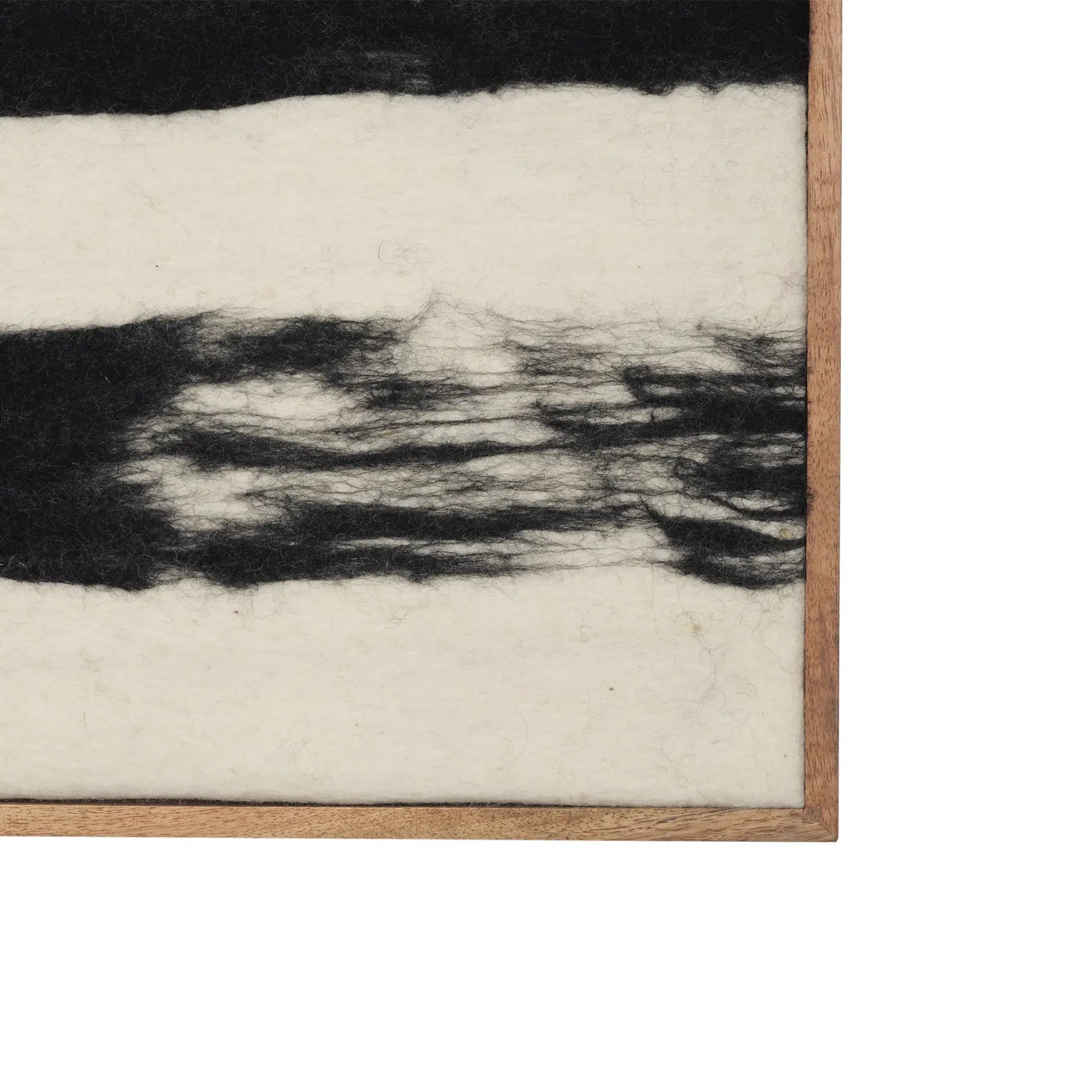 Rollins Large Cream w And Black Stripes Wool Framed Art Brown Framed Wall Art Homeroots Home Decor