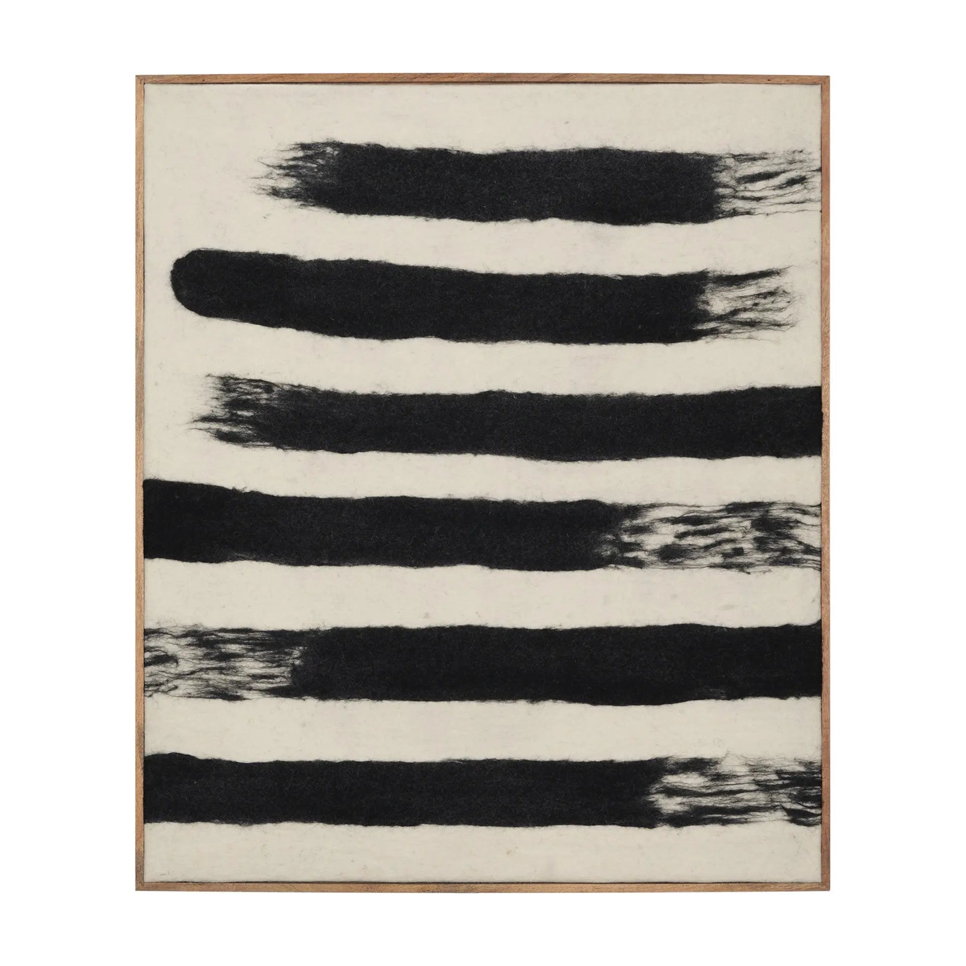Rollins Large Cream w And Black Stripes Wool Framed Art Brown Framed Wall Art Homeroots Home Decor